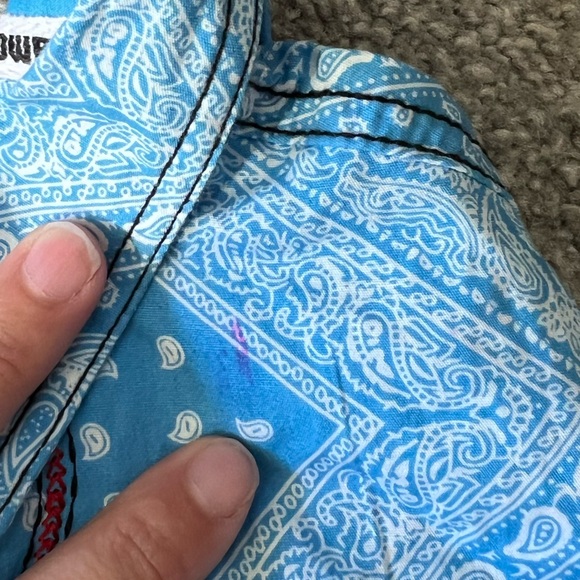 Cowboy hardware shirt baby boy 6m blue paisley pearl snap western rodeo cowboy - Picture 4 of 12